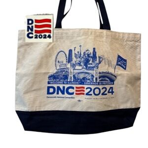 DNC Chicago Democratic National Convention 2024 Tote Bag & Pin United Center